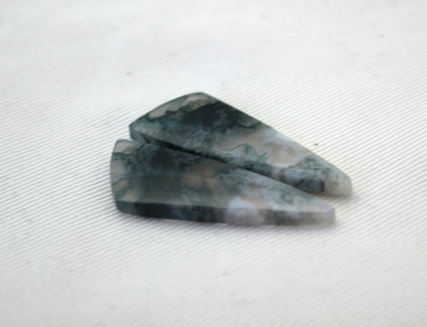 Pair of moss Agate Cabochons