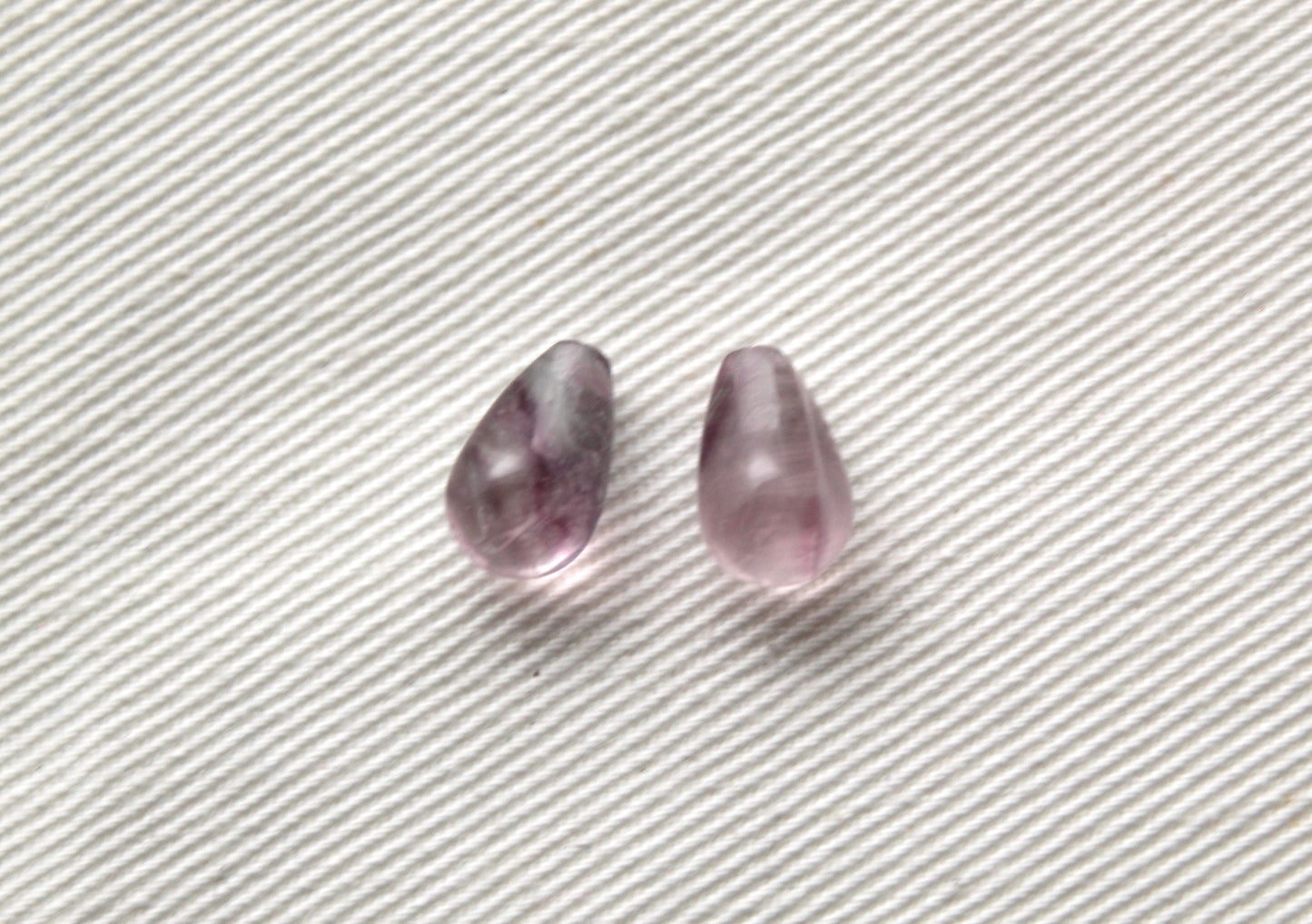 Two teardrop of Fluorite Gemstones 6X10MM