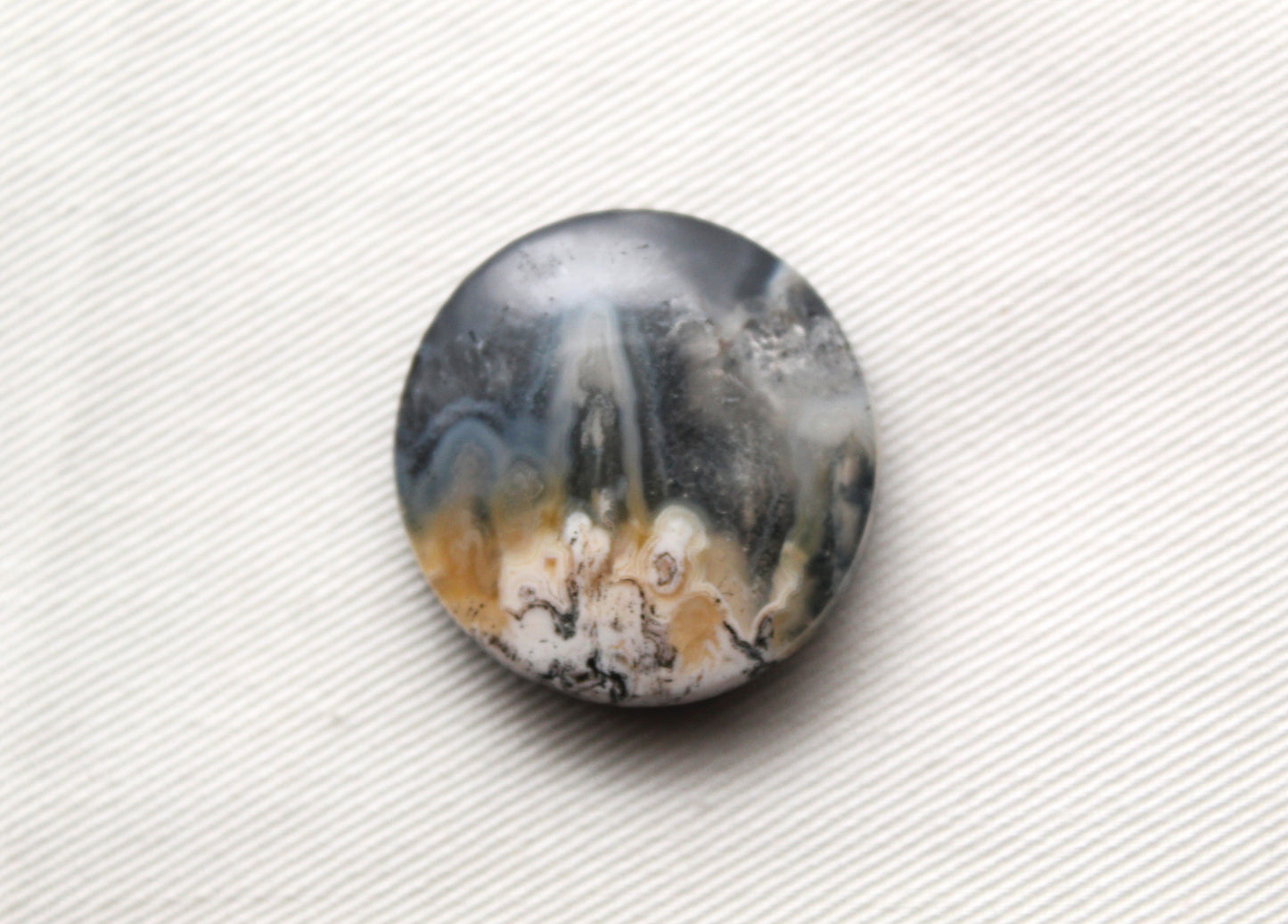 Indonesian Agate Plume DOUBLET Cabochon Gemstone round 28MM