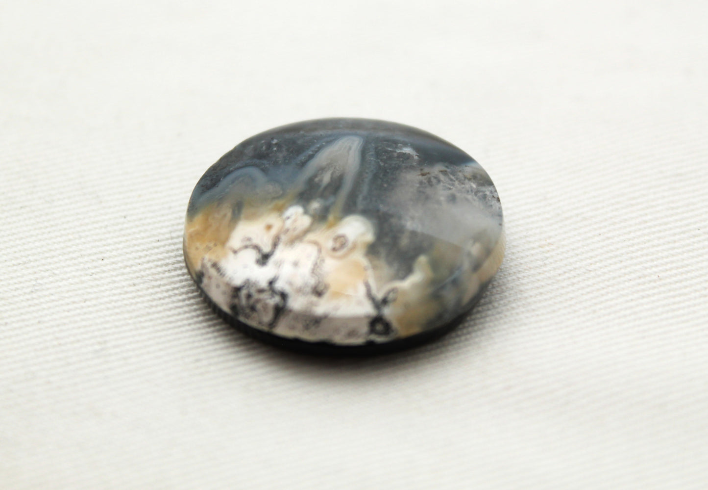 Indonesian Agate Plume DOUBLET Cabochon Gemstone round 28MM