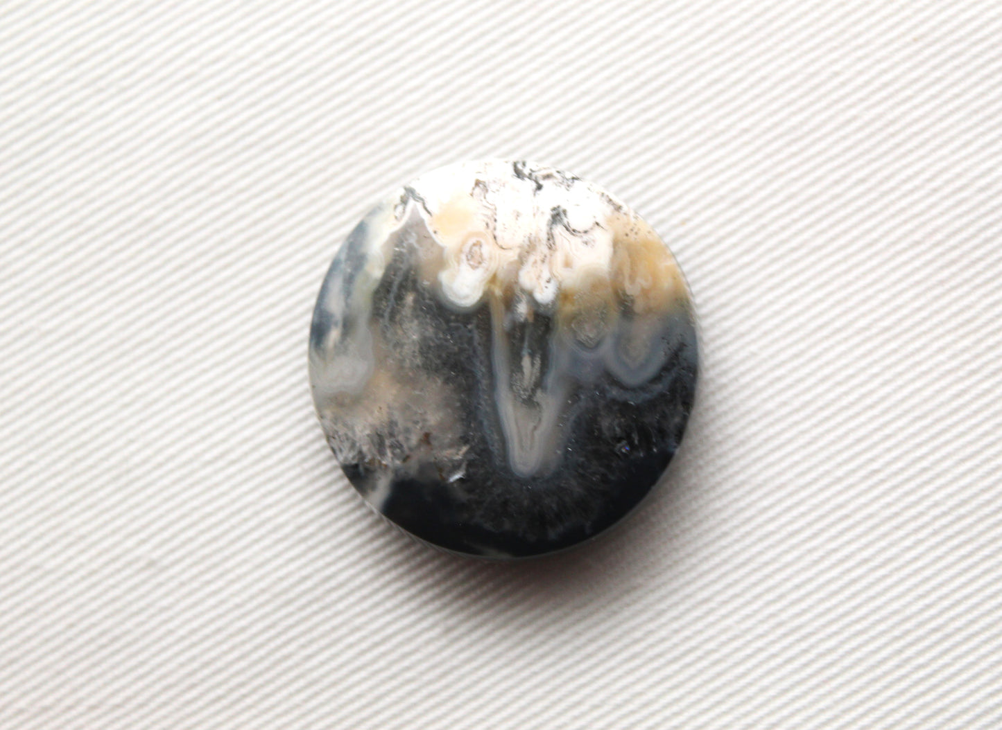 Indonesian Agate Plume DOUBLET Cabochon Gemstone round 28MM