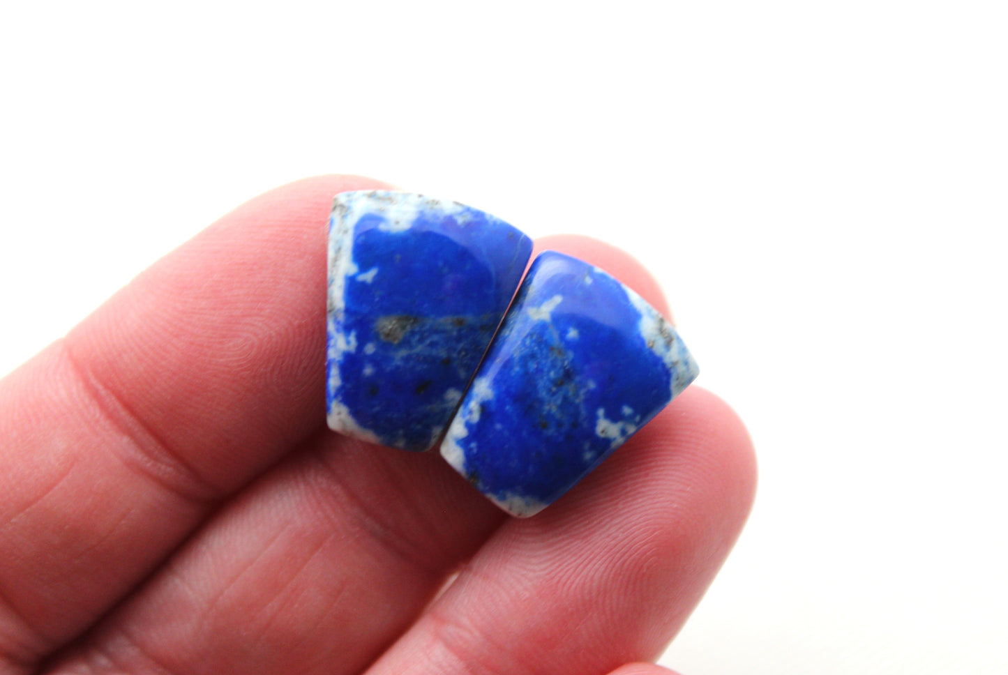 Small Lapis lazuli Pair Cabochons Blue Gemstones