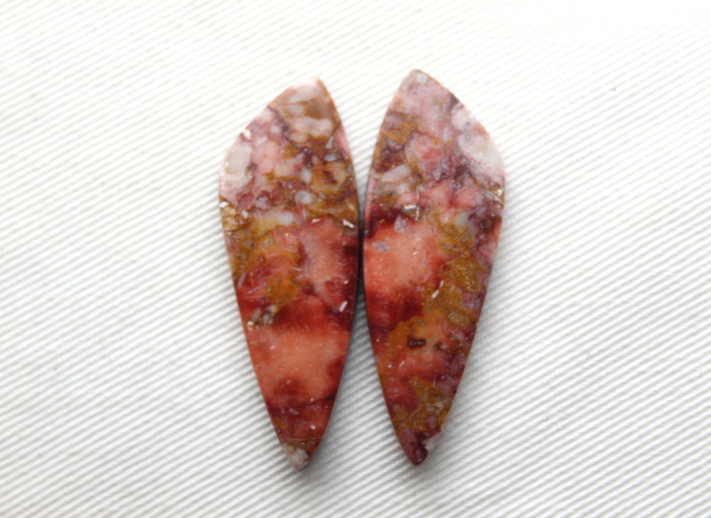 Rose Garden Jasper Cabochon Pair Gemstone
