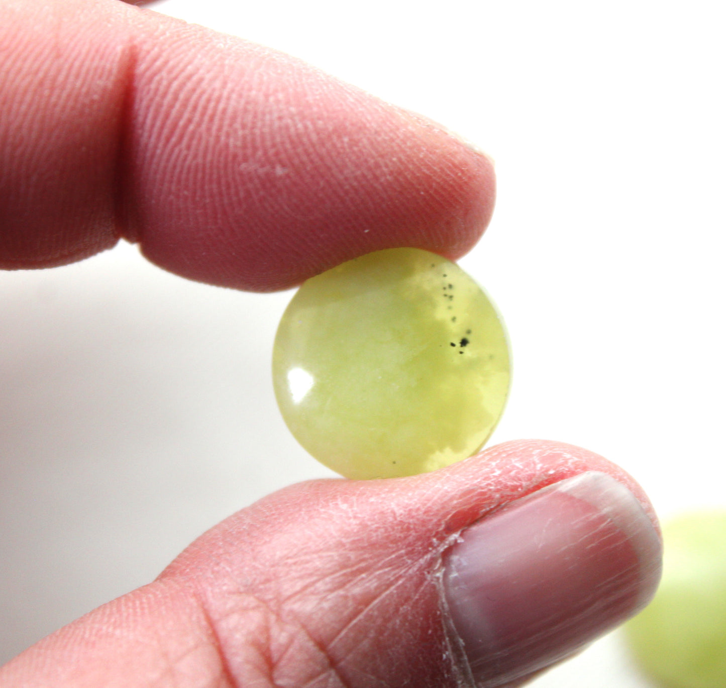 Vesuvianite Cabochon Pair Gemstone light green round 16MM