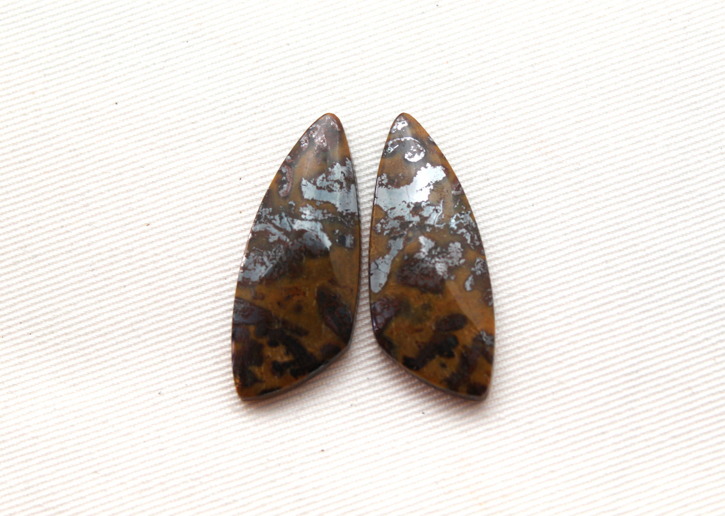 Yellow Jasper cabochons pair Gemstone
