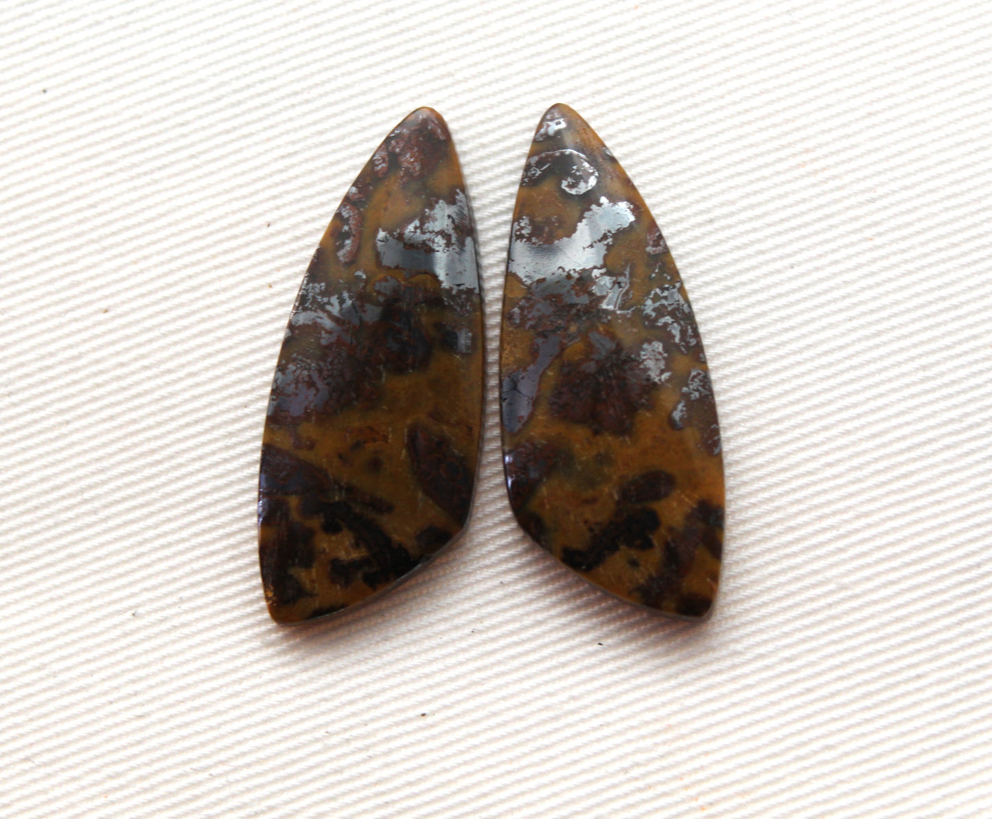 Yellow Jasper cabochons pair Gemstone