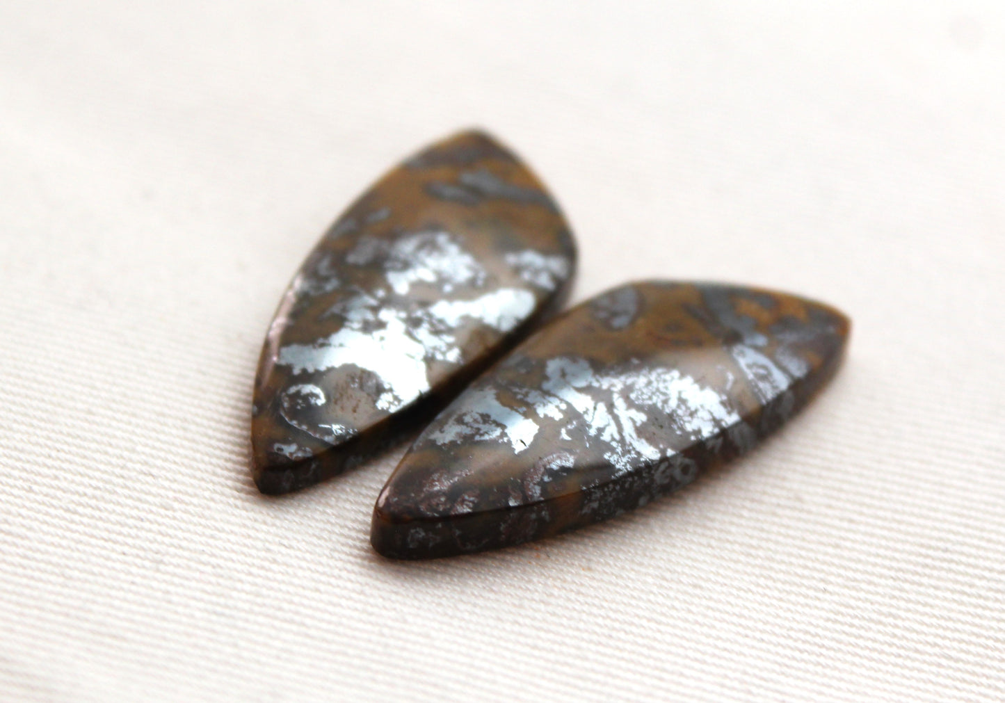Yellow Jasper cabochons pair Gemstone