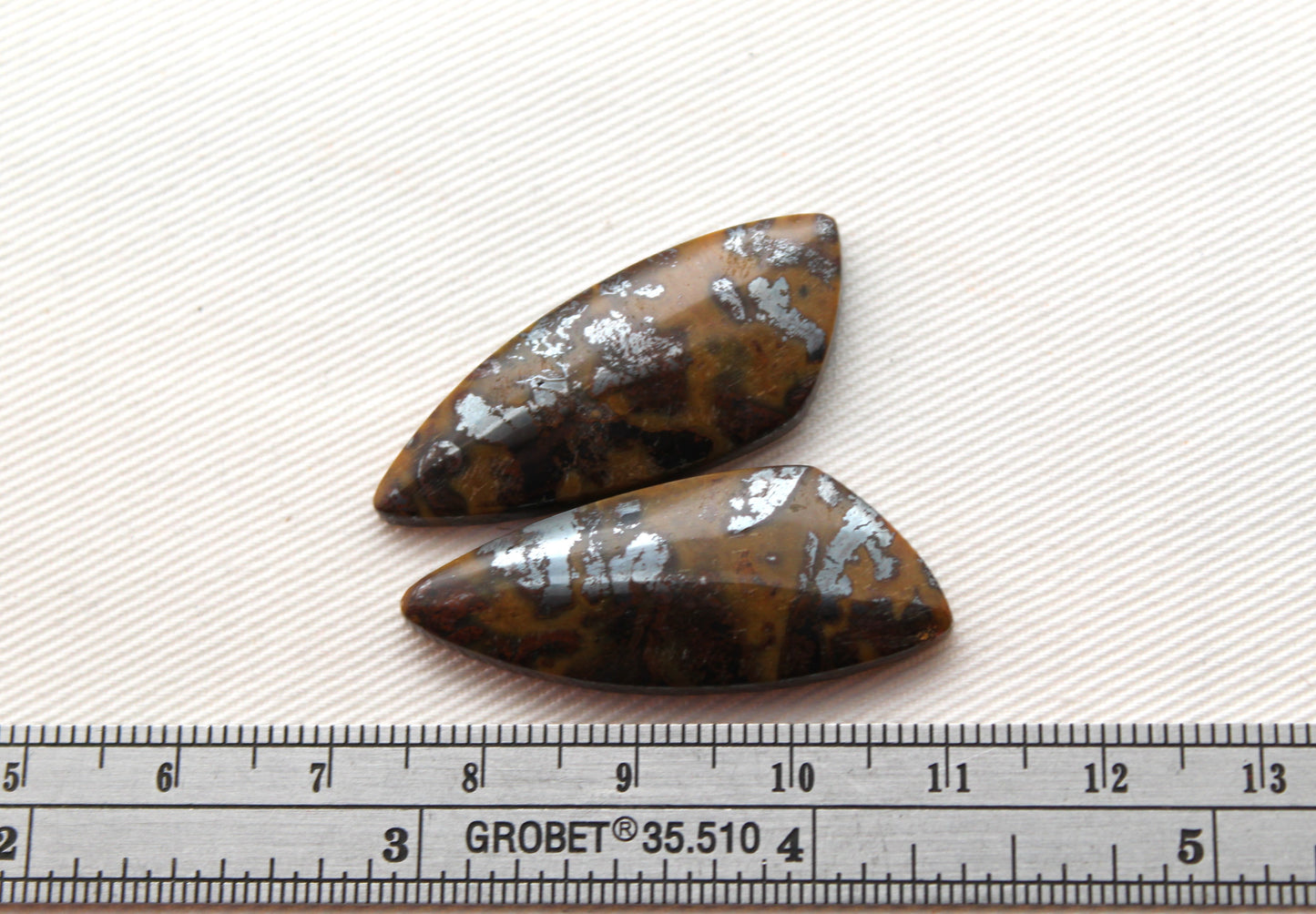 Yellow Jasper cabochons pair Gemstone