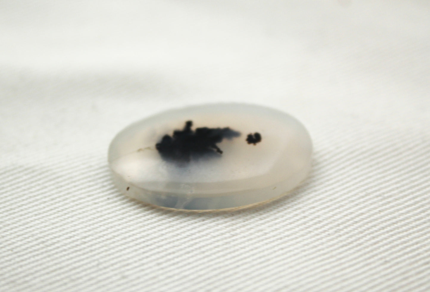 Dendritic Agate Cabochon Gemstone Oval white black gemstone