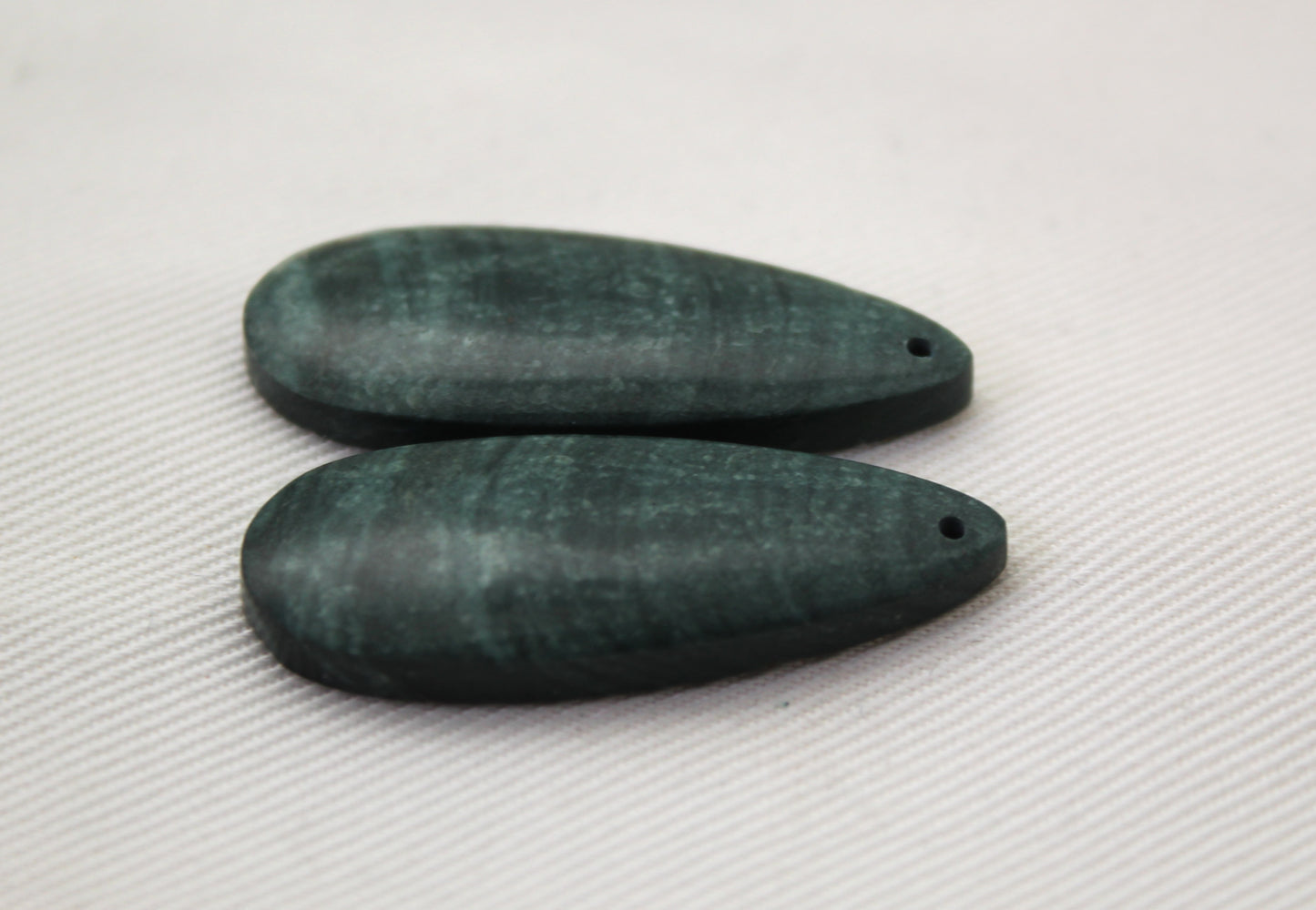 Wonosobo Jasper Cabochons Pair Gemstone teardrop DRILLED