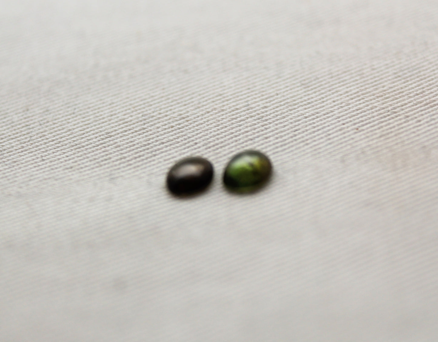 TWO mini Green Tourmalines oval 5x7MM