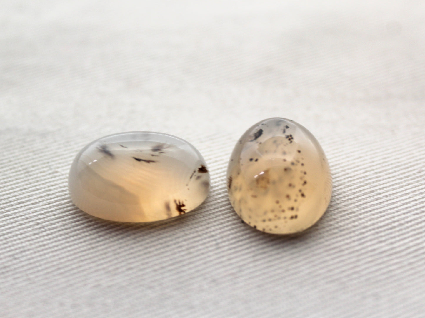 TWO Montana Agate Cabochon Oval gemstone 13X18MM