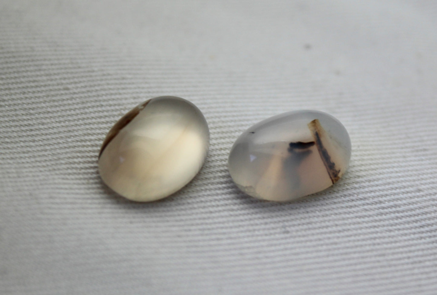 TWO Montana Agate Cabochon Oval gemstone 10x14MM