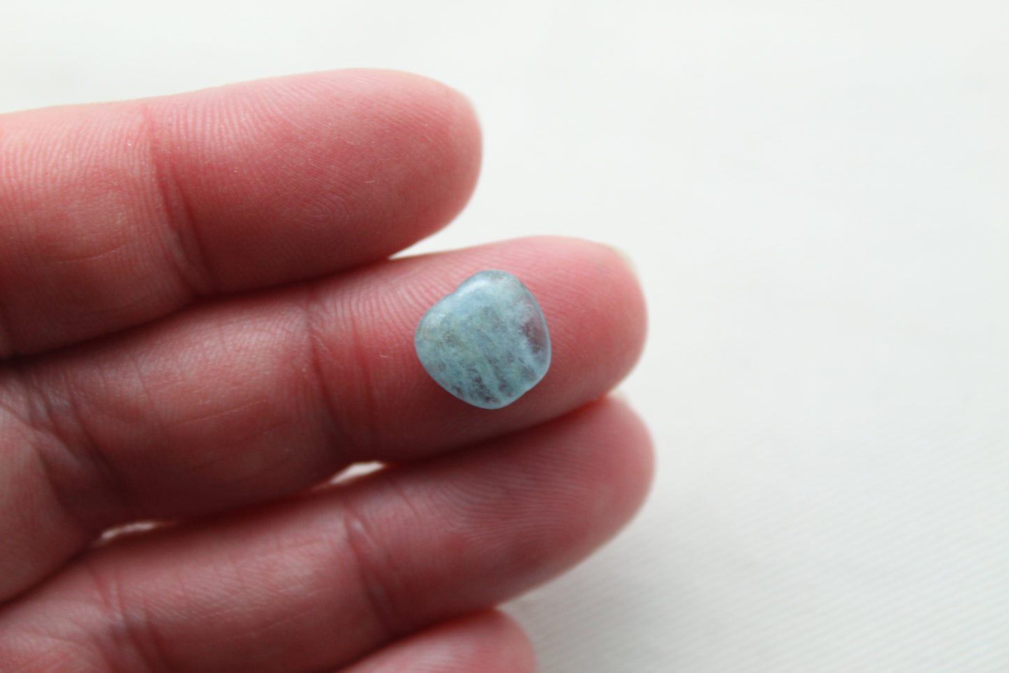 TWO Aquamarine Apple shape 10MM - UNDRILLED