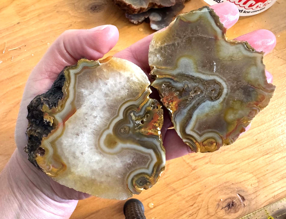 TWO Sumatra Agate Natural Stone Slabs