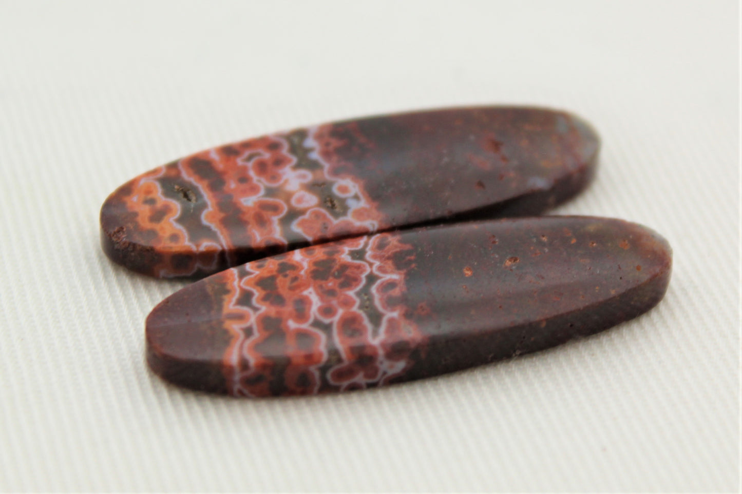 Multicolor River Jasper Pair Cabochon Gemstone oval
