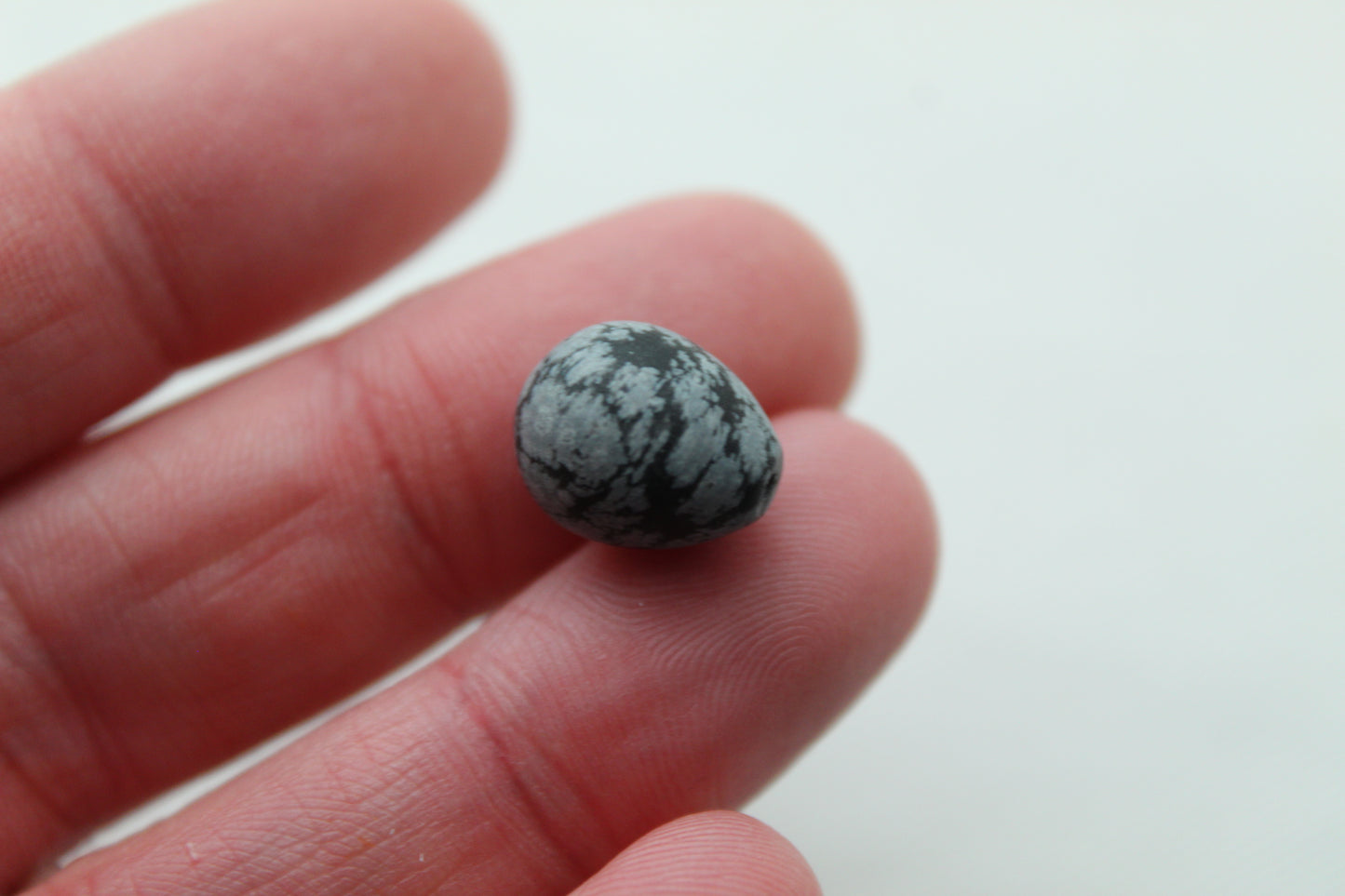 TWO snowflake obsidian Frosted Beads Drop Gemstones 10X12 mm