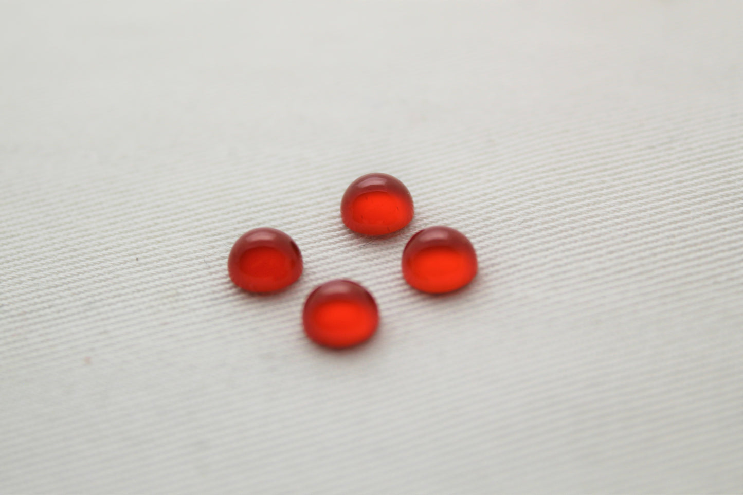 FOUR round Carnelian Cabochons 6MM