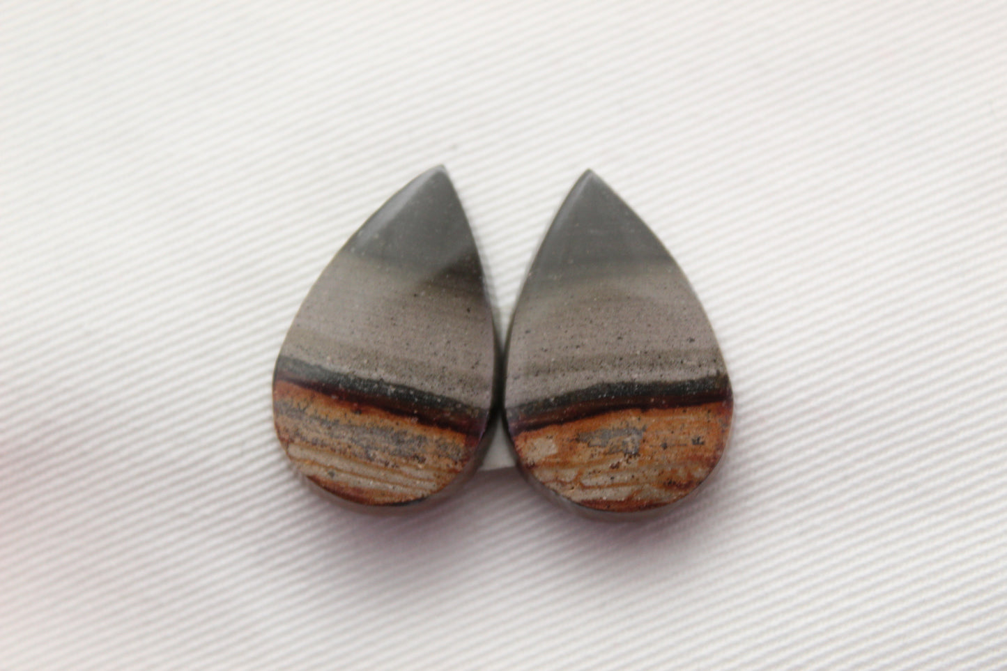 Indonesian Picture Jasper Pair Cabochons gemstones