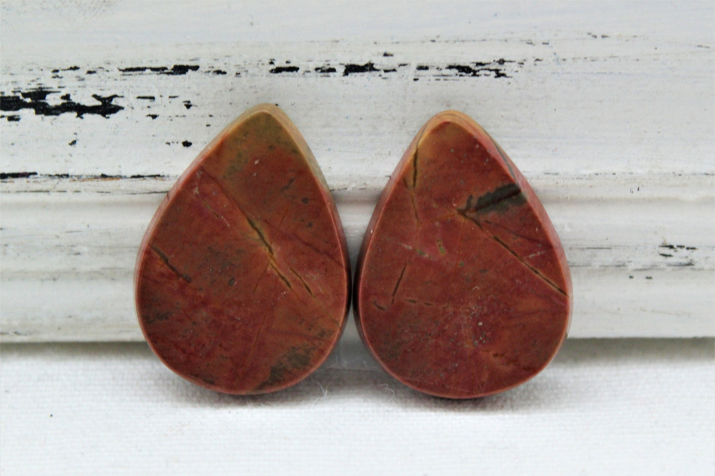 Picasso Jasper cabochon Pair Gemstone orange green