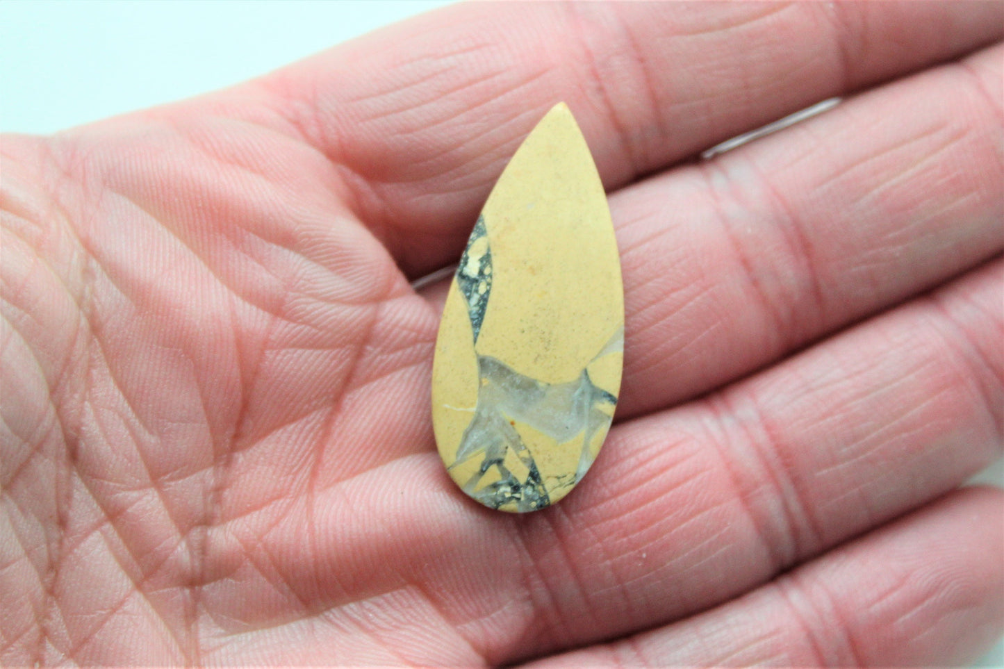 Maligano Jasper Cabochon Gemstone Yellow Teardrop