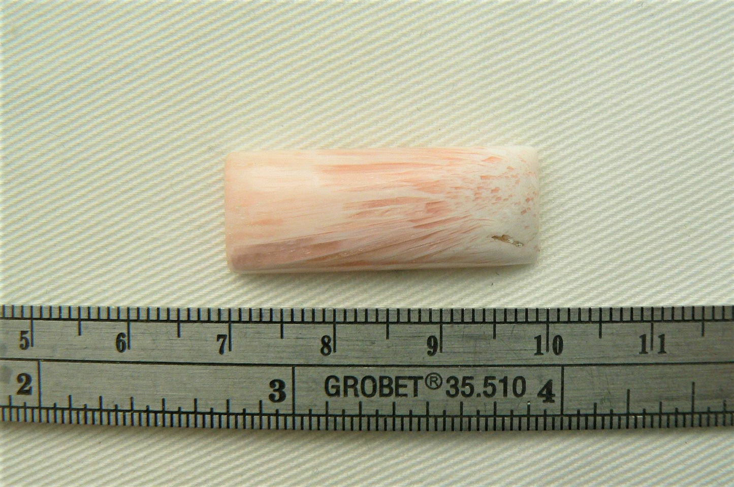 Scolecite rectangle Cabochon pink white gemstone