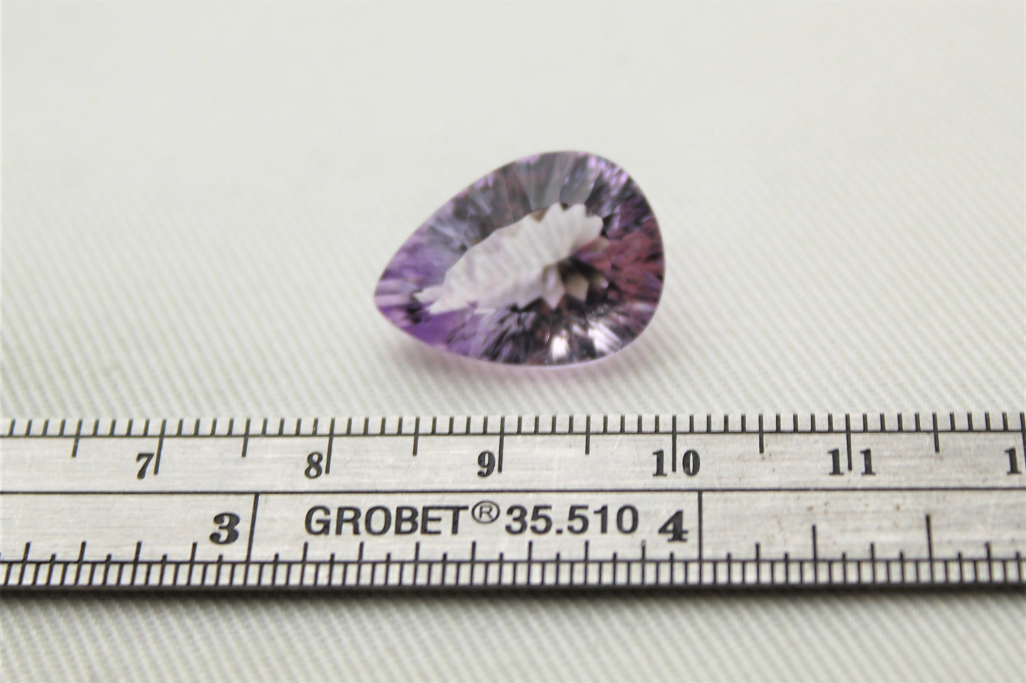 Pear Faceted Amethyst Gemstone purple natural