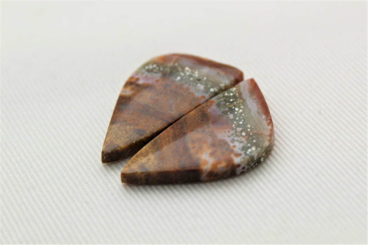 River Jasper Cabochon Pair Gemstone pink brown