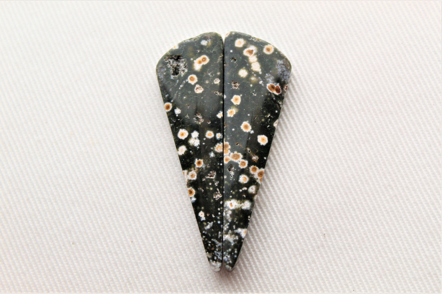 Ocean Jasper Cabochon Pair Gemstone triangle