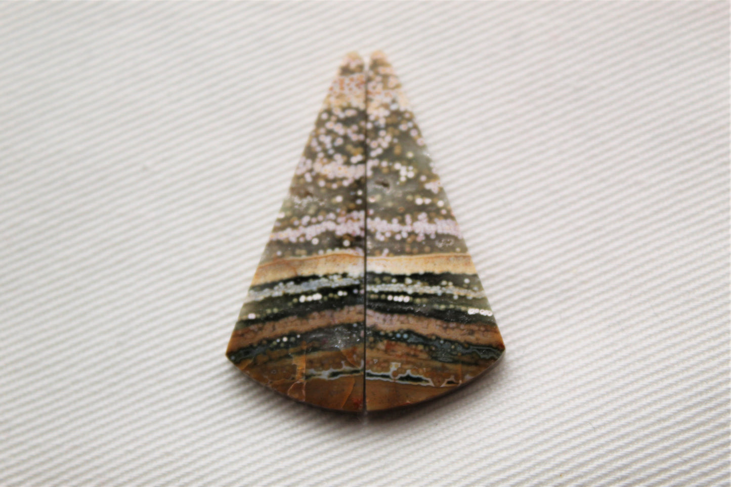 Ocean Jasper Cabochon Pair Gemstone green white