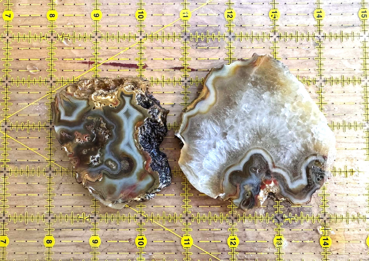 TWO Sumatra Agate Natural Stone Slabs