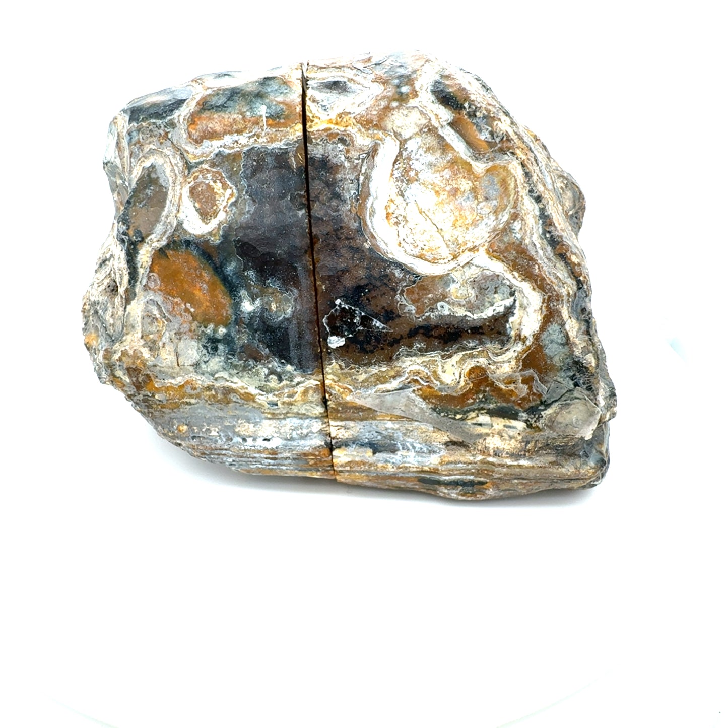Indonesian banded Agate nodule polished