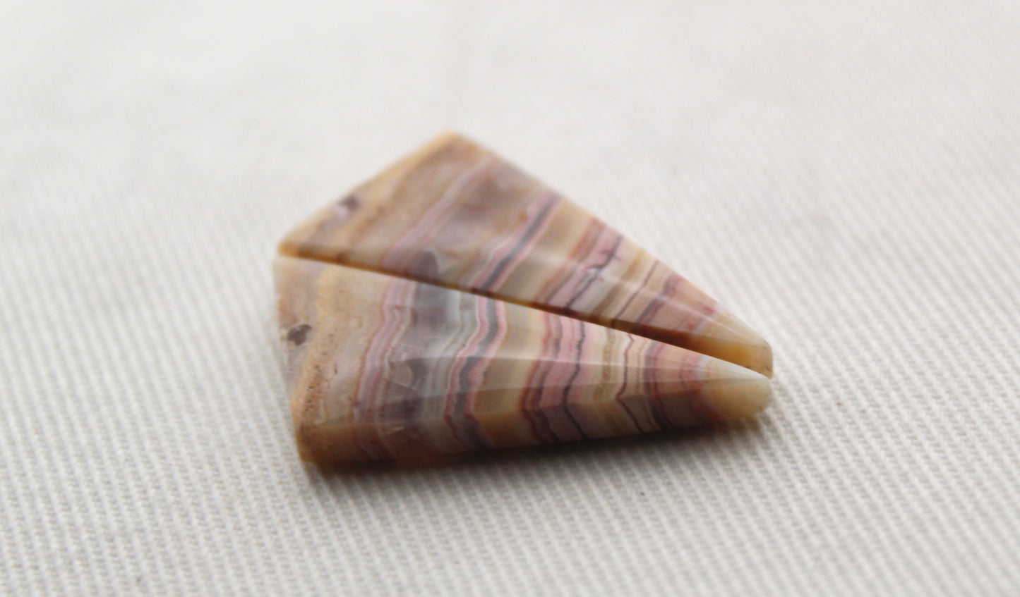 Banded Agates Cabochons Gemstone Pair triangle multicolors