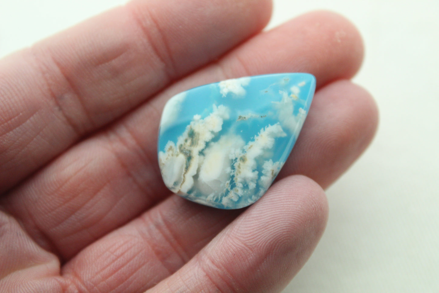 <tc>Agate Plume DOUBLET Cabochon goutte</tc>