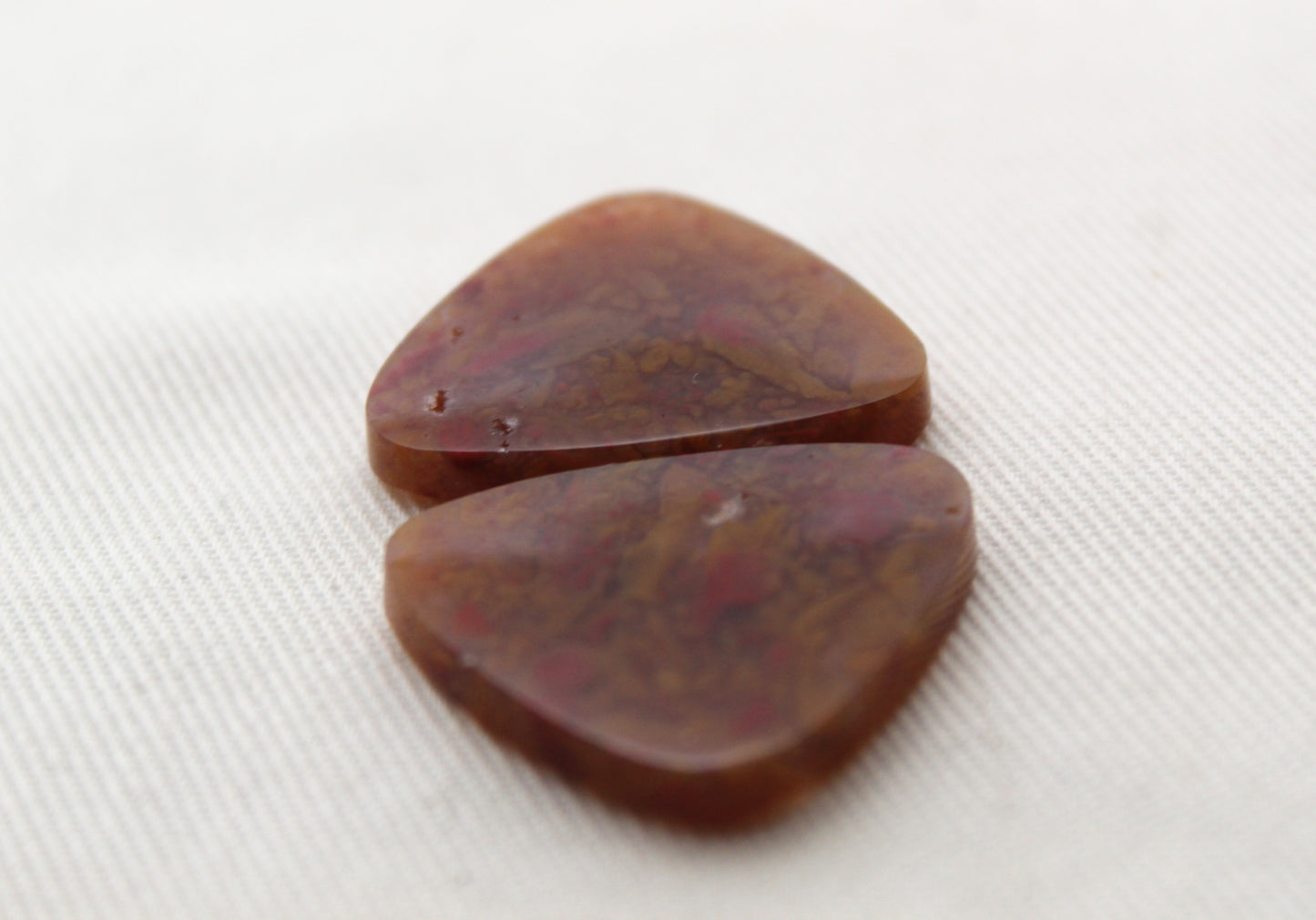 Pair of Mexican Agate Cabochons Freeform gemstones