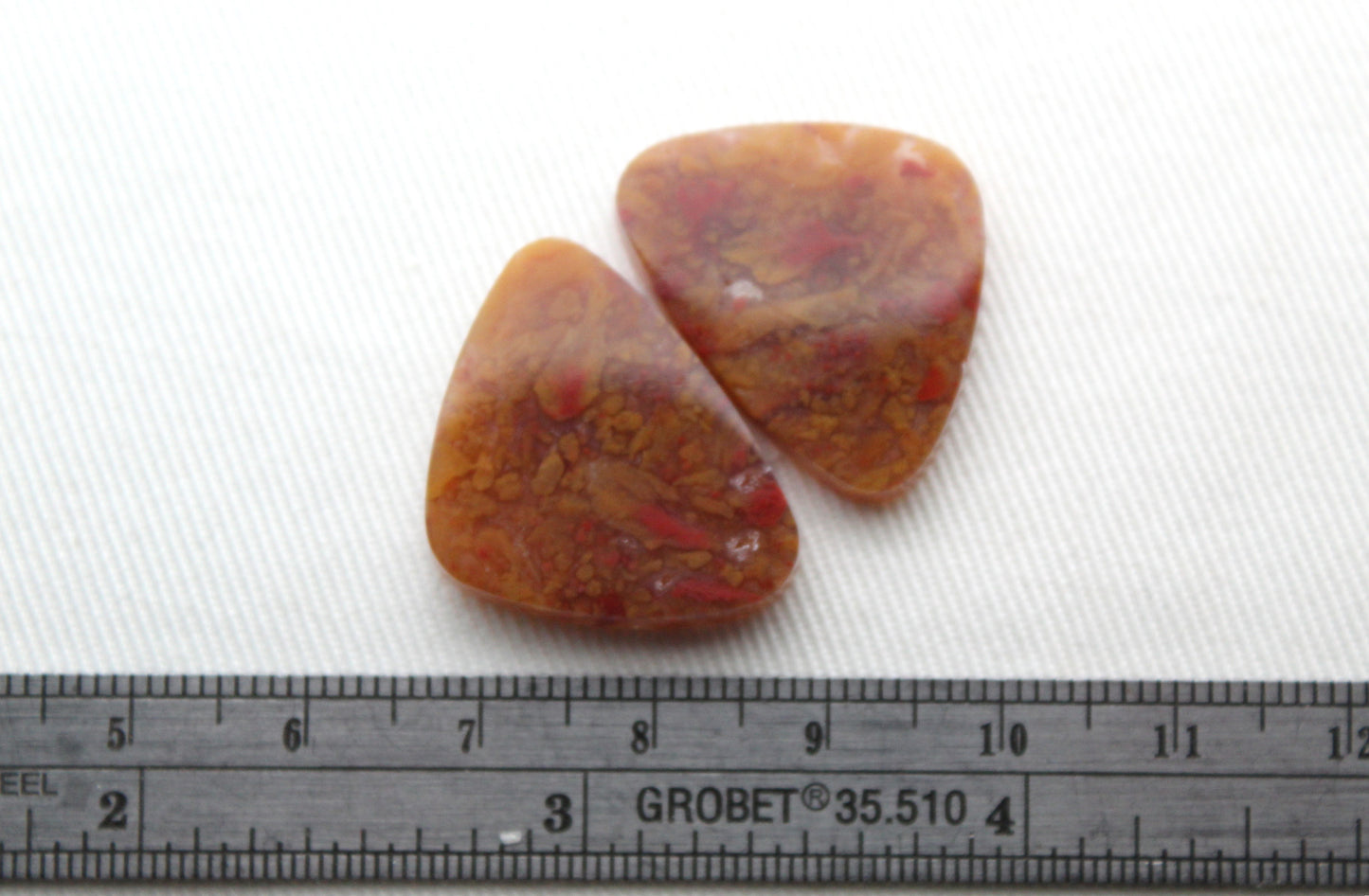 Pair of Mexican Agate Cabochons Freeform gemstones