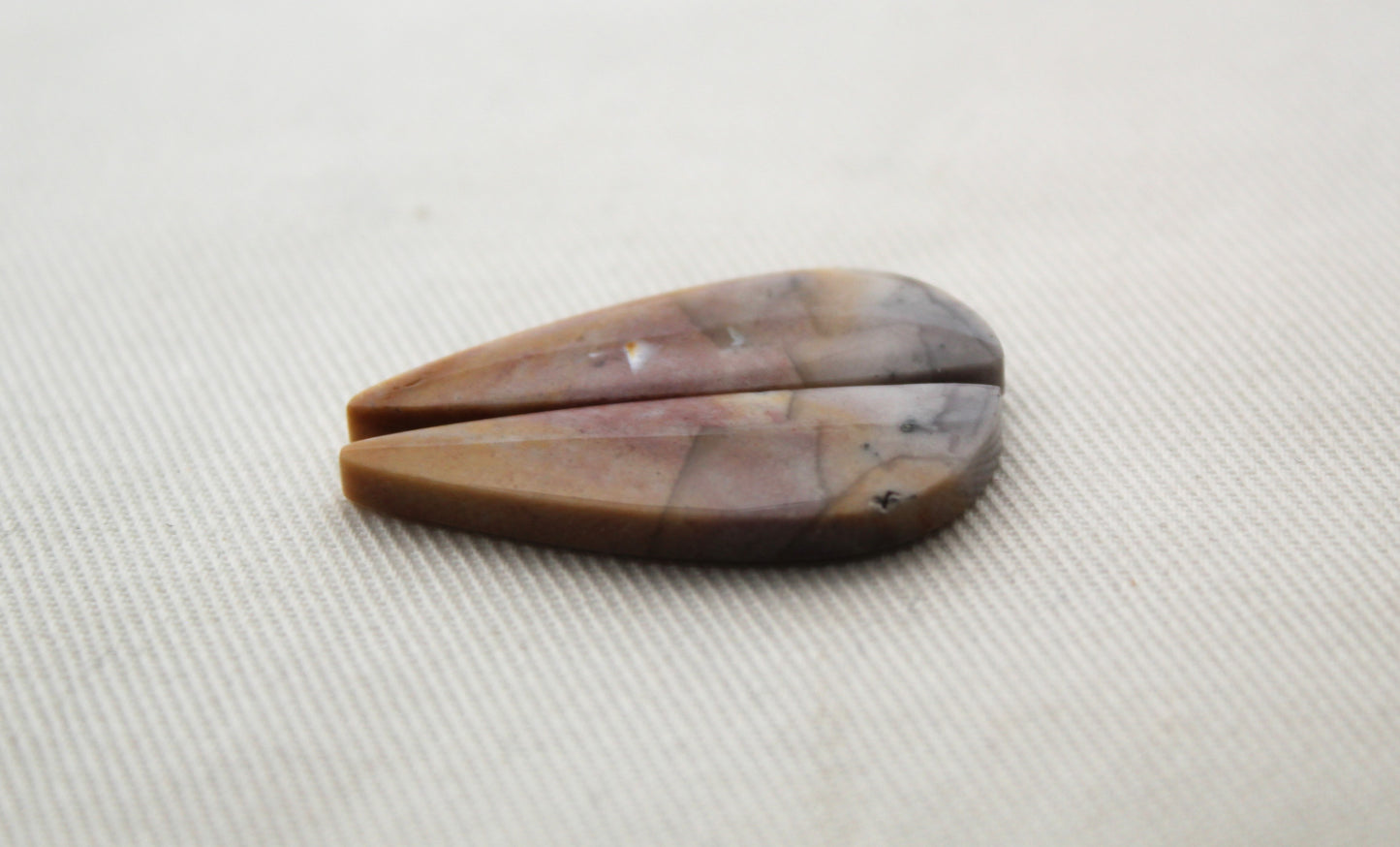 Pair of Indonesian Petrified wood Cabochons