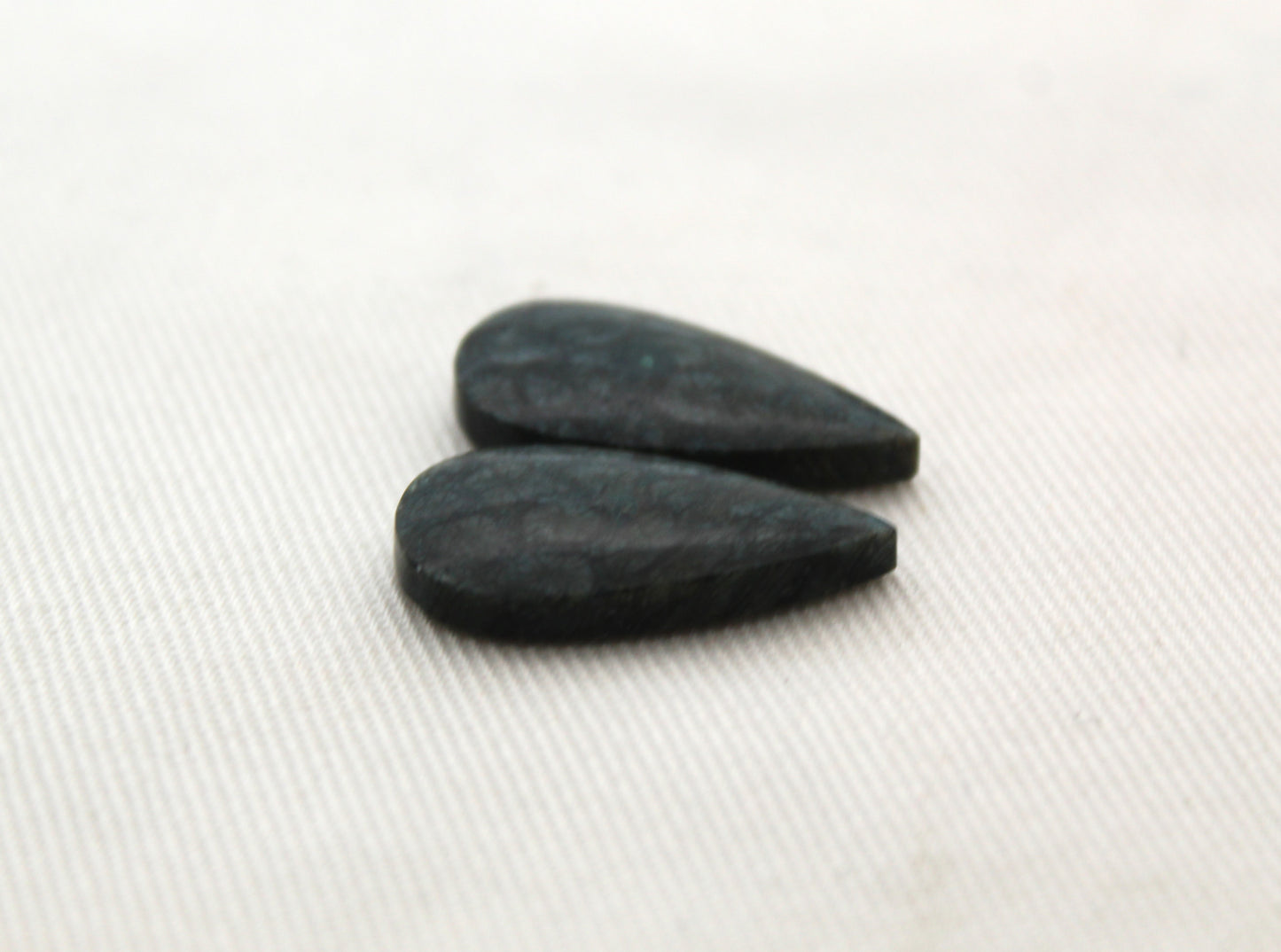 Small Fossil Coral Pair of Cabochons natural gemstones dark blue green