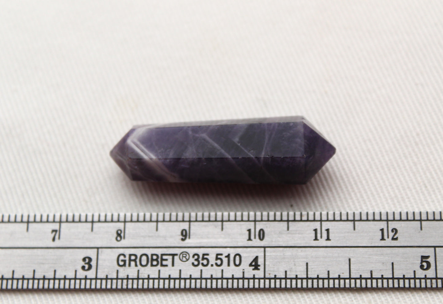 Amethyst Chevron double point Tower gemstone pendant size UNDRILLED