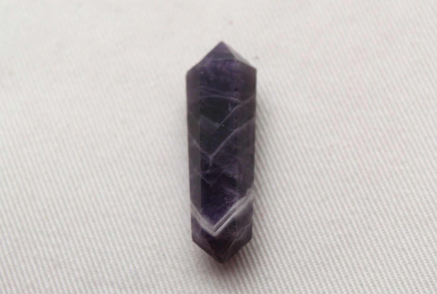 Amethyst Chevron double point Tower gemstone pendant size UNDRILLED