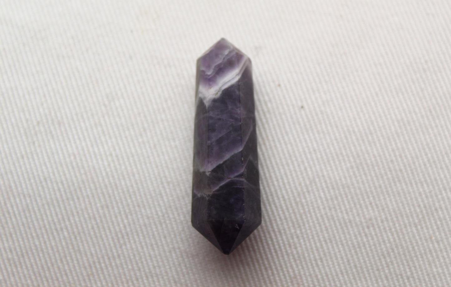 Amethyst Chevron double point Tower gemstone pendant size UNDRILLED