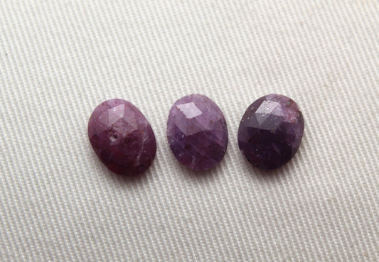 THREE freeform rose cut sapphire Cabochons