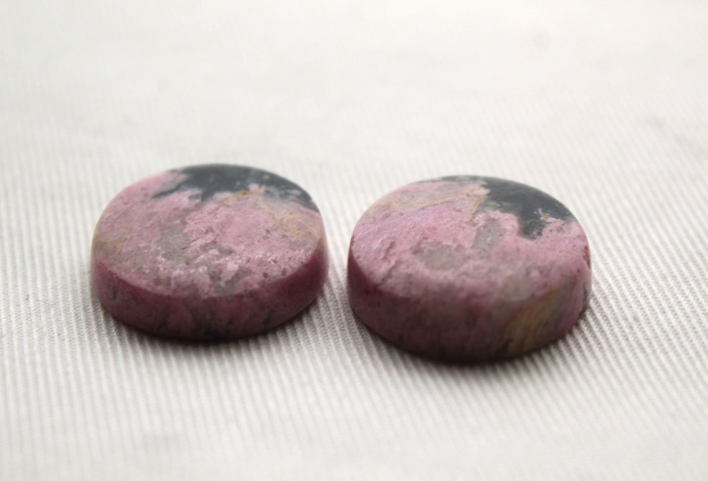 Cabochon Rond Rhodonite Rose Haut Dôme Gemme 22MM