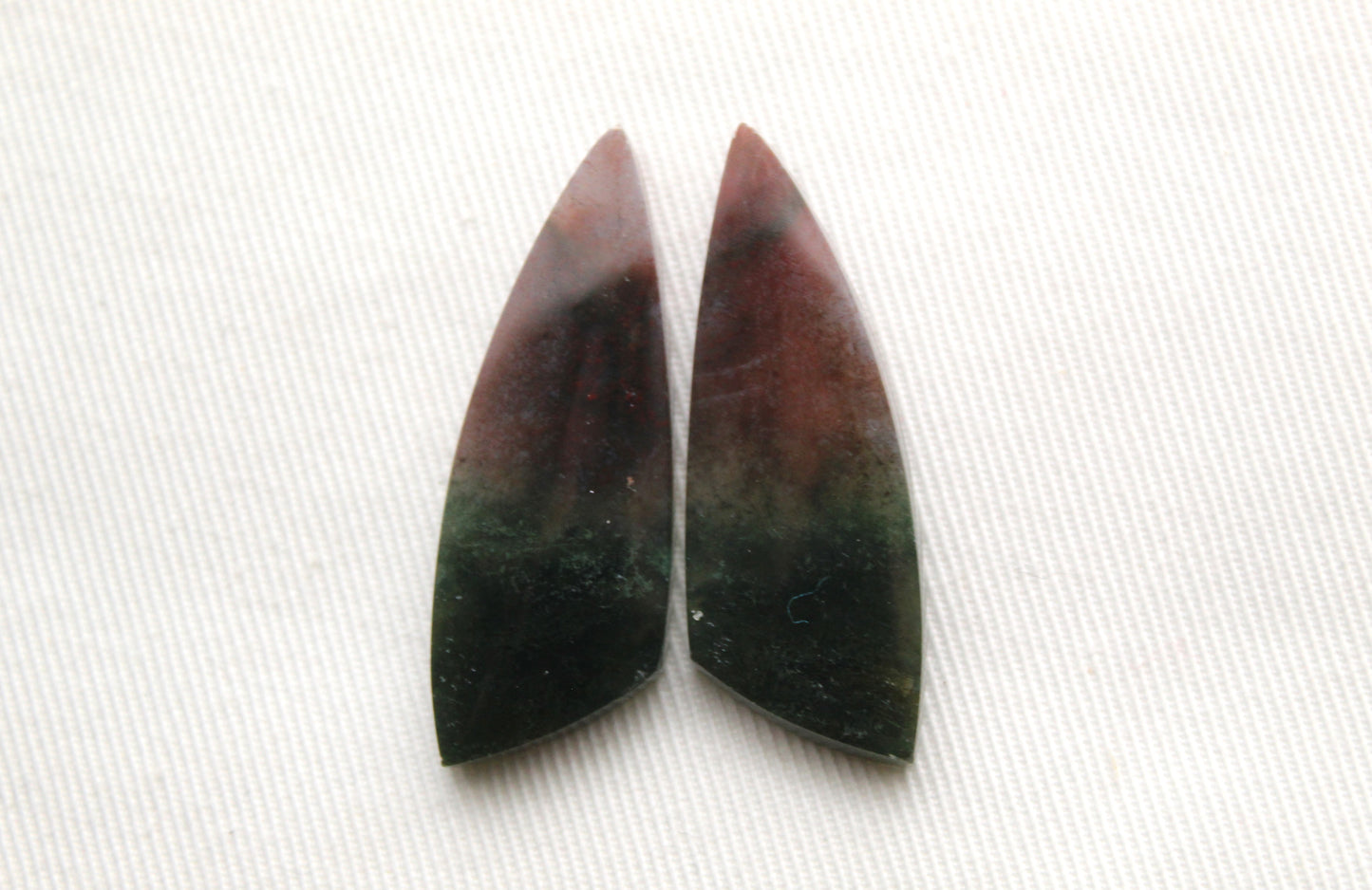 Pair Bloodstone Cabochons freeform