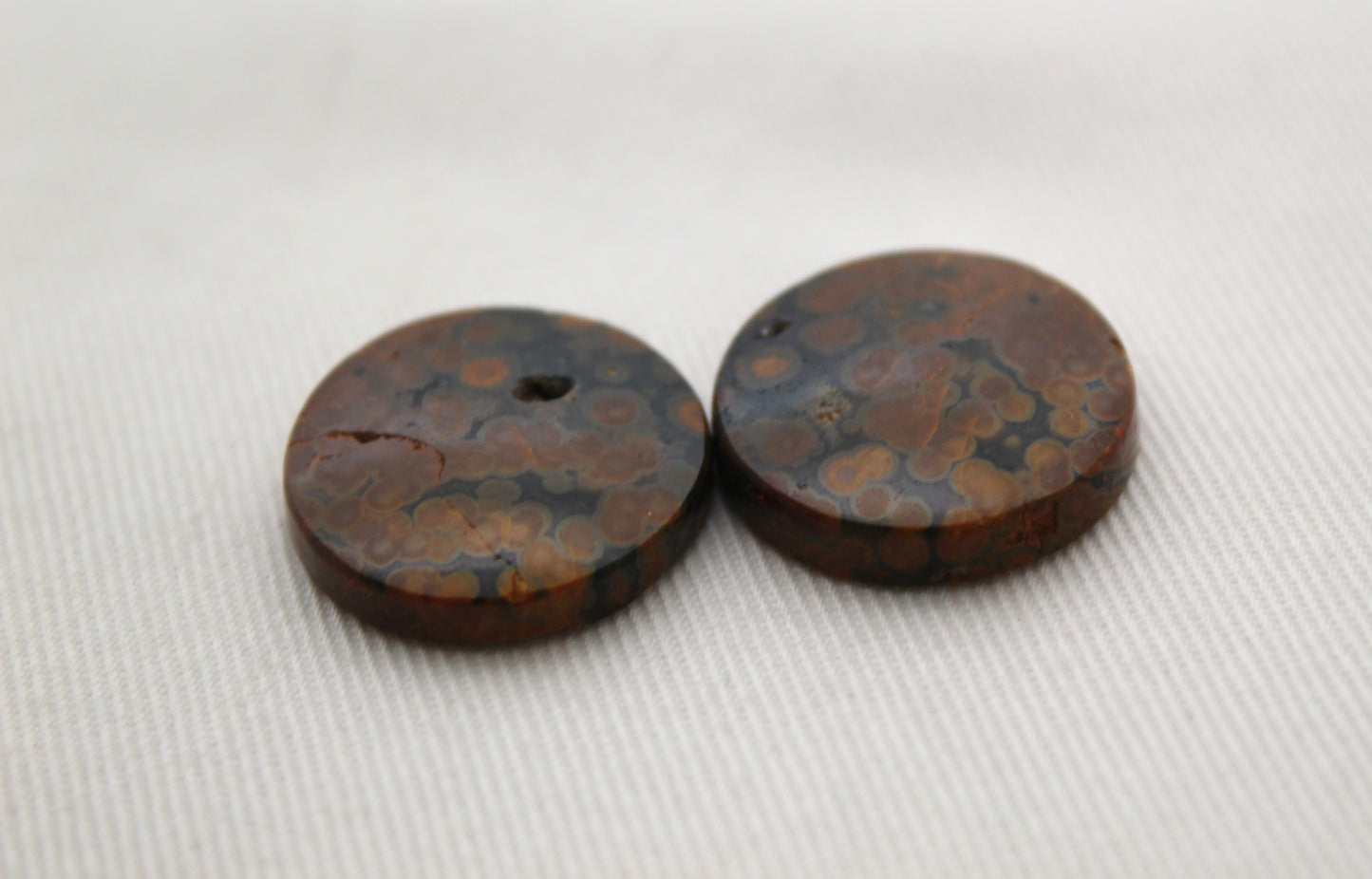 Orbicular Jasper Cabochon Pair Gemstone green 20MM