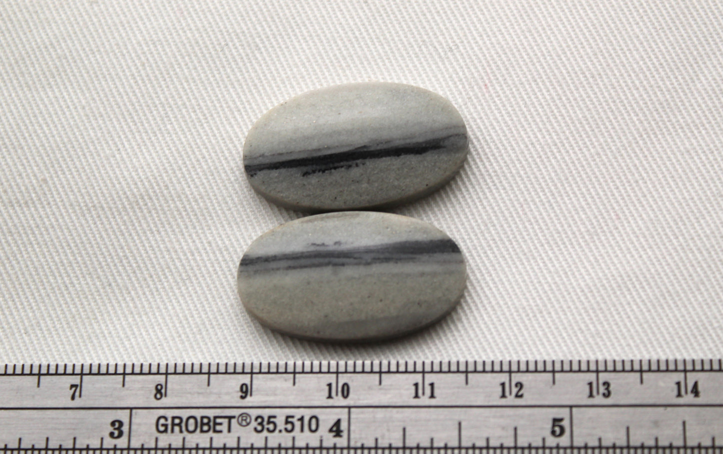 Pair of striped Jasper Cabochons Oval