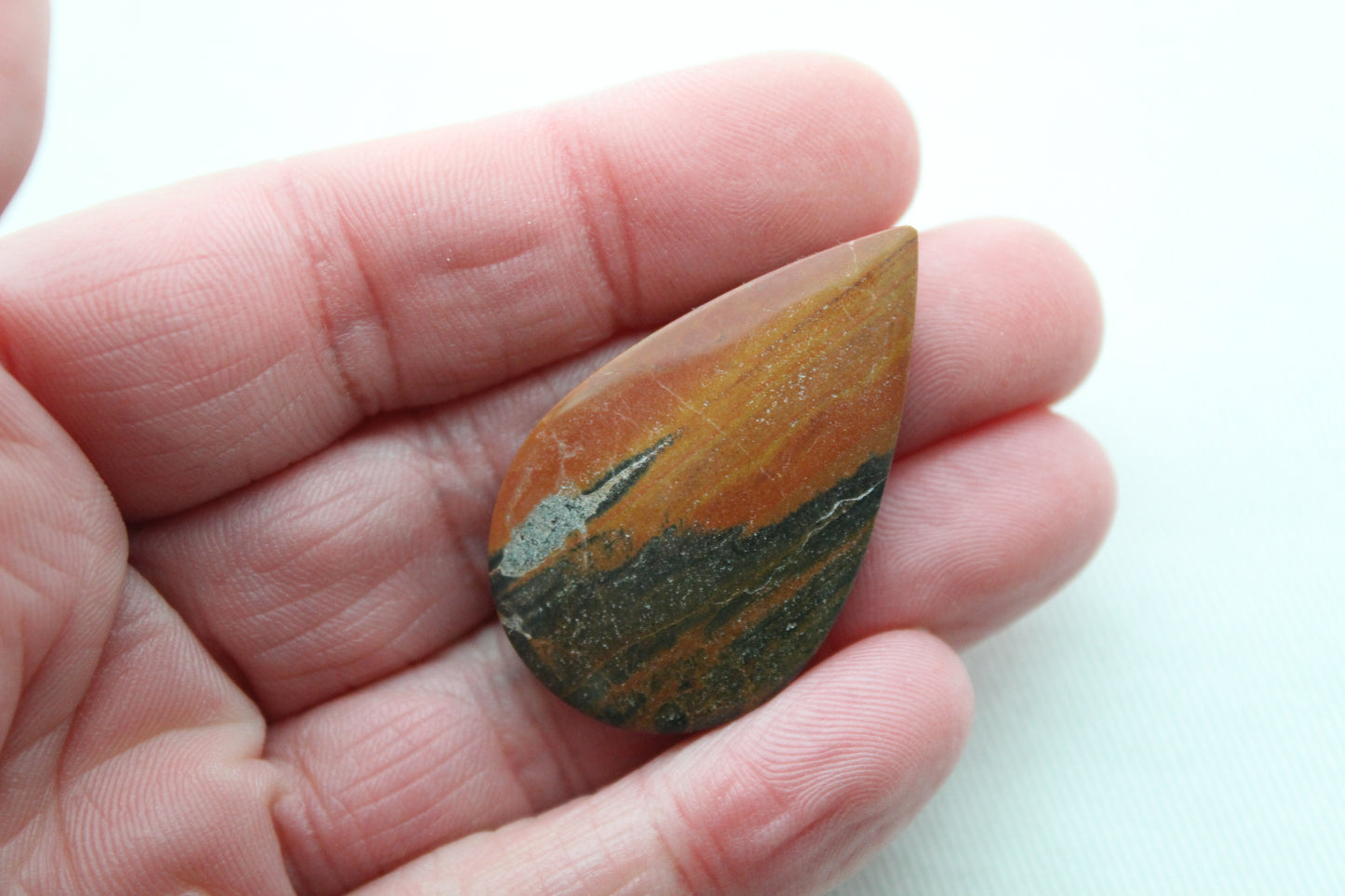 Australian Jasper Cabochons orange gray Teardrop