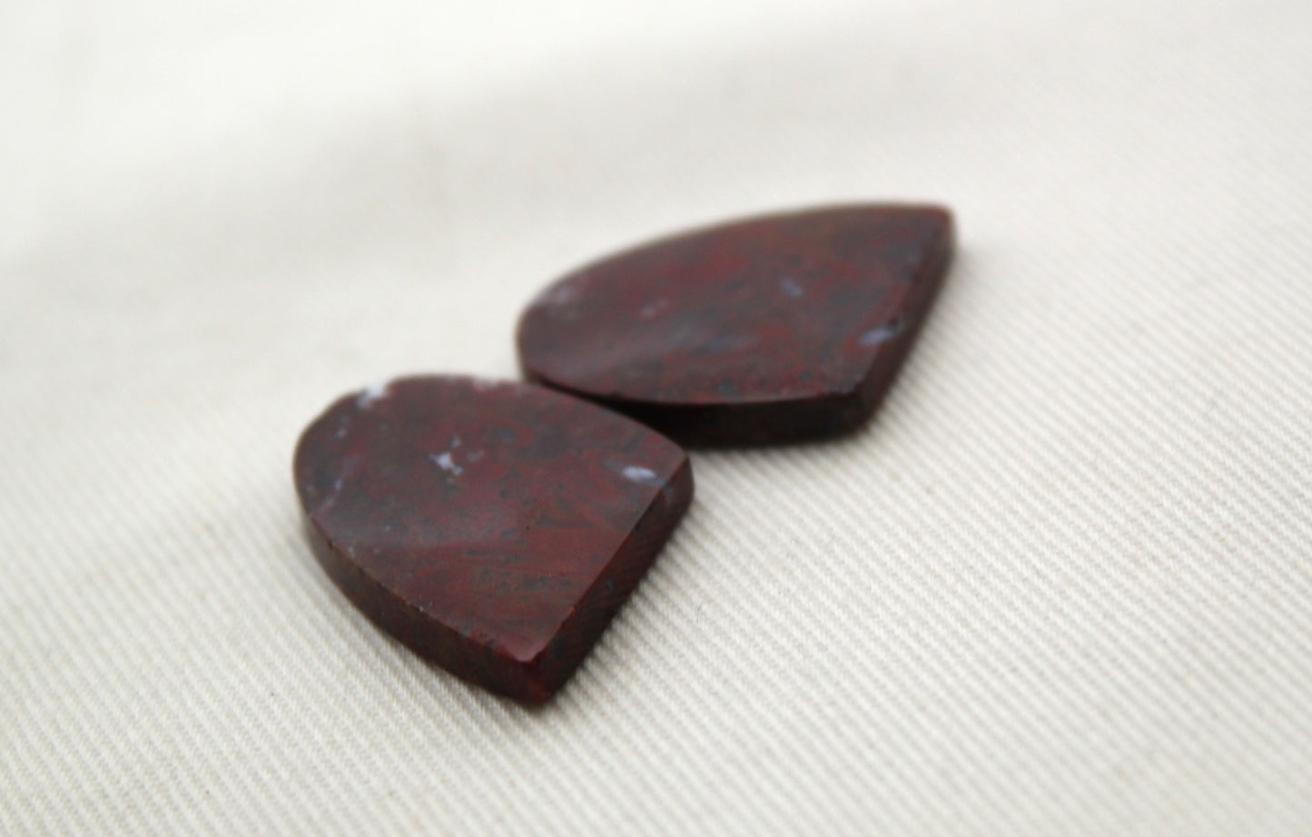 Stromatolite Cabochon Pair Gemstone red white