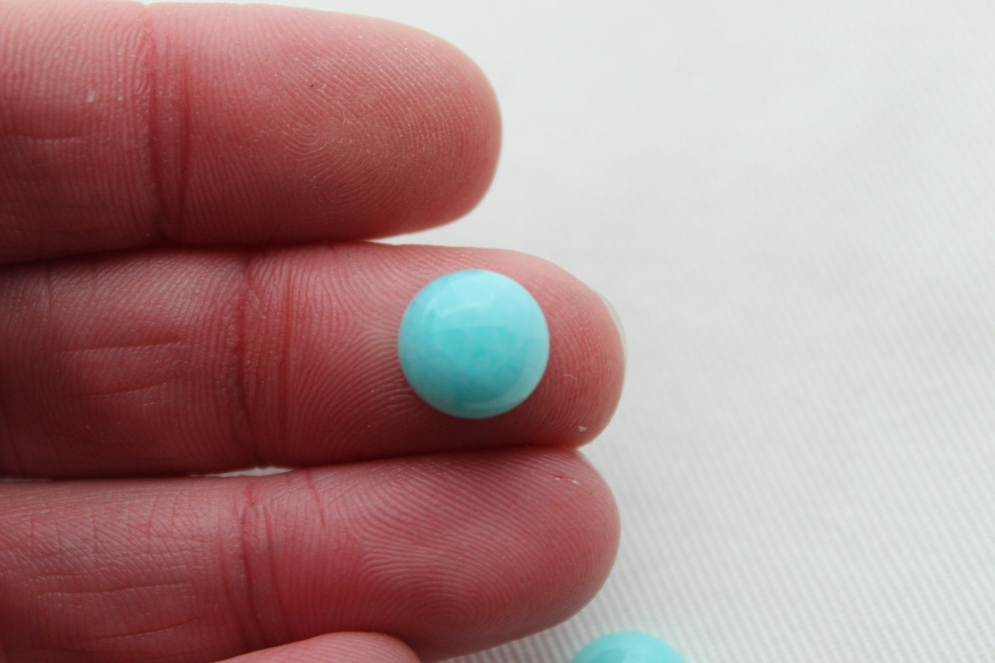 Pair of Amazonite cabochons 10 MM Gemstones round