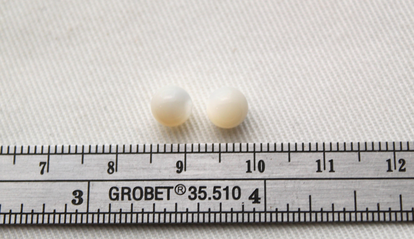 Mother of Pearl ball Pair  Gemstone 6MM half drilled